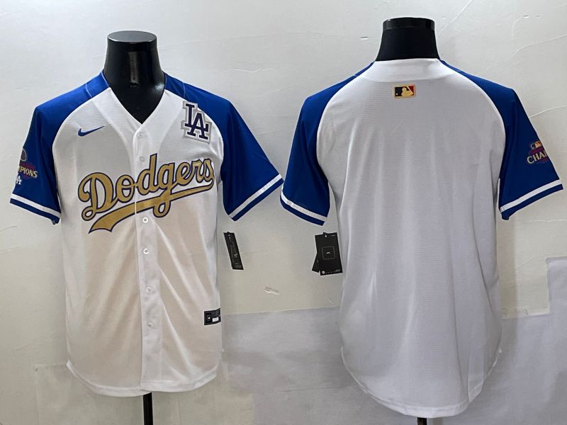 Men Los Angeles Dodgers Blank White Blue Gold Game Nike 2025 MLB Jersey style 4296